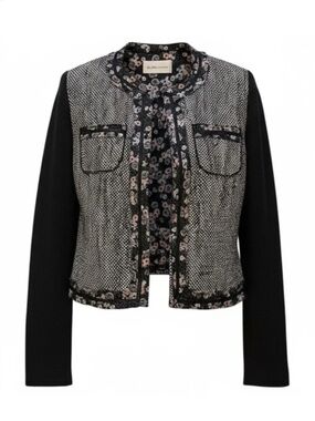 BCBGeneration Tweed Jacket With Floral Trim